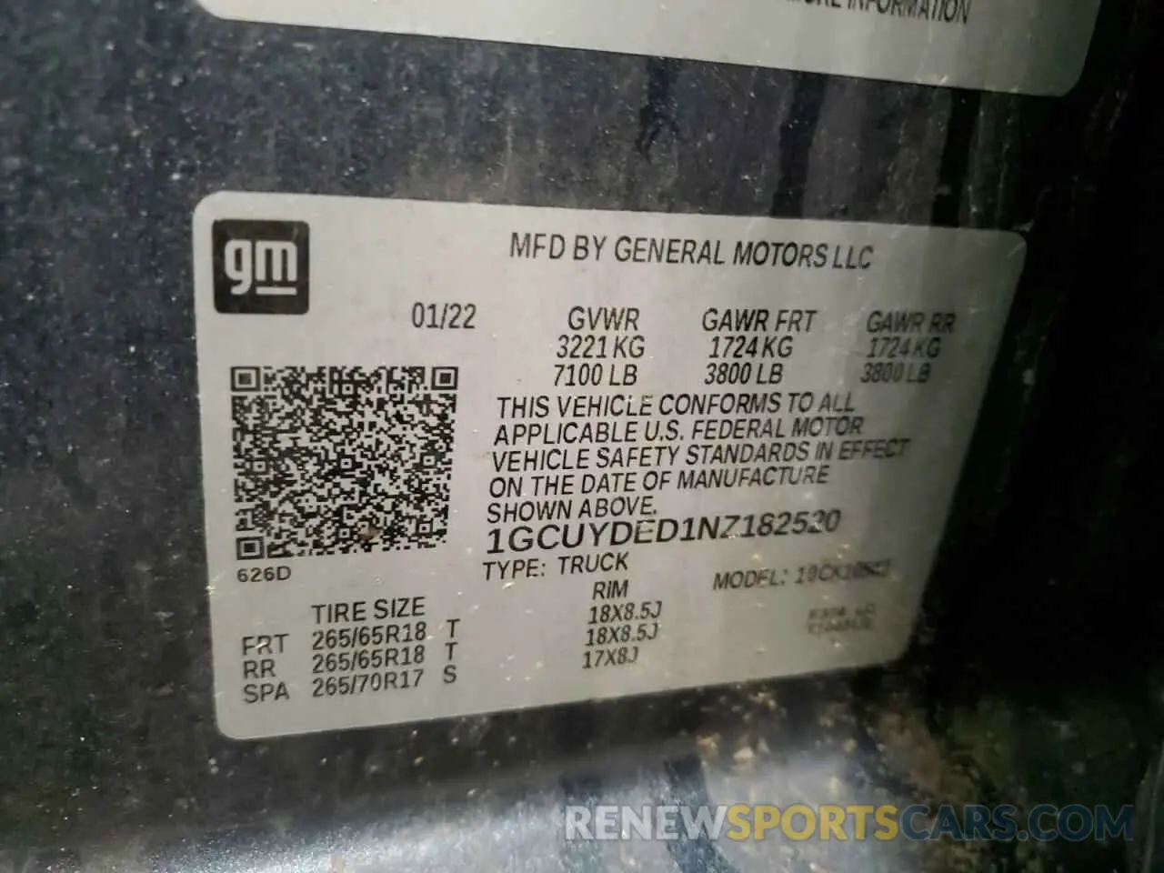 14 Photograph of a damaged car 1GCUYDED1NZ182520 CHEVROLET ALL Models 2022