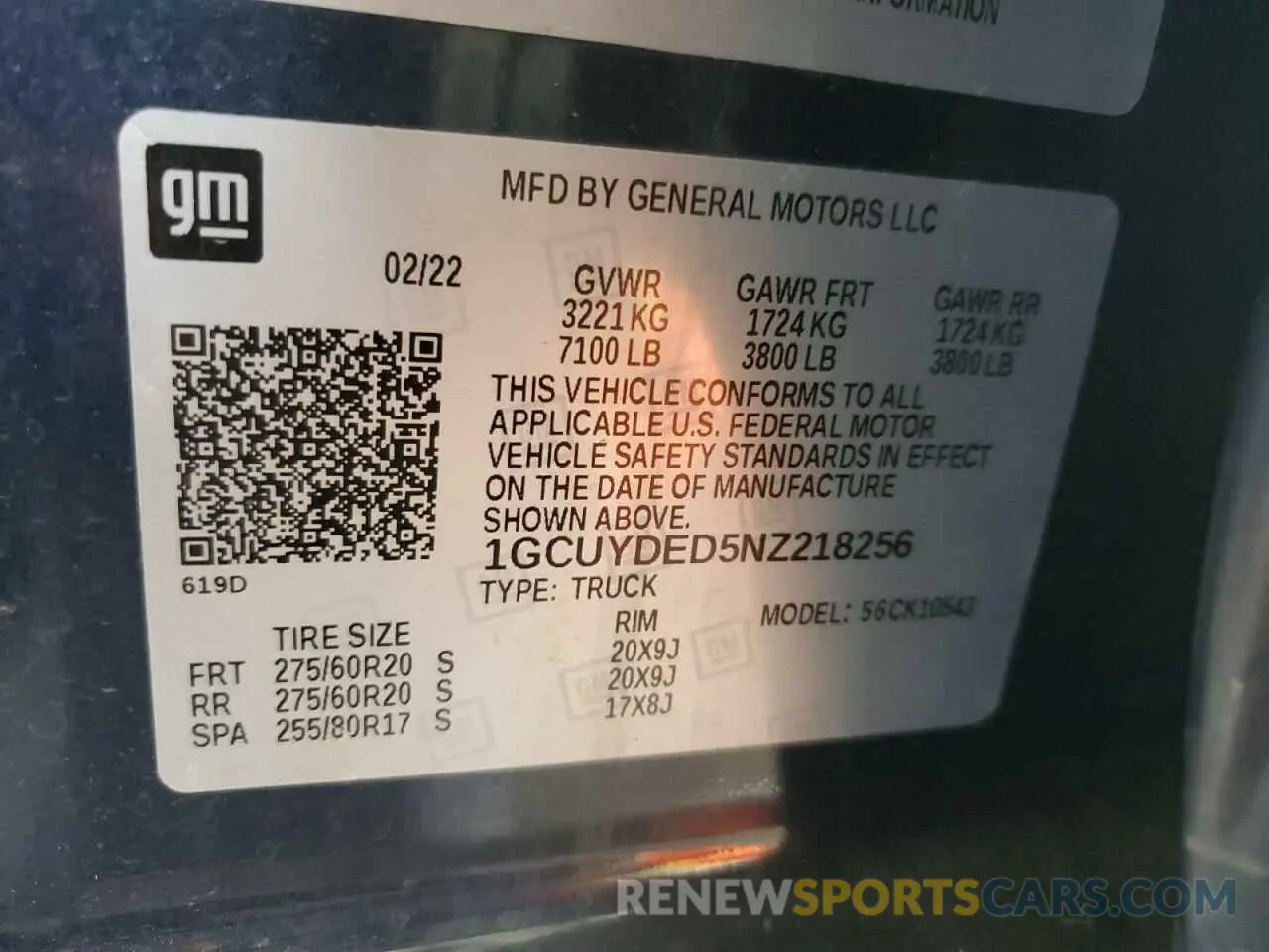 13 Photograph of a damaged car 1GCUYDED5NZ218256 CHEVROLET ALL Models 2022