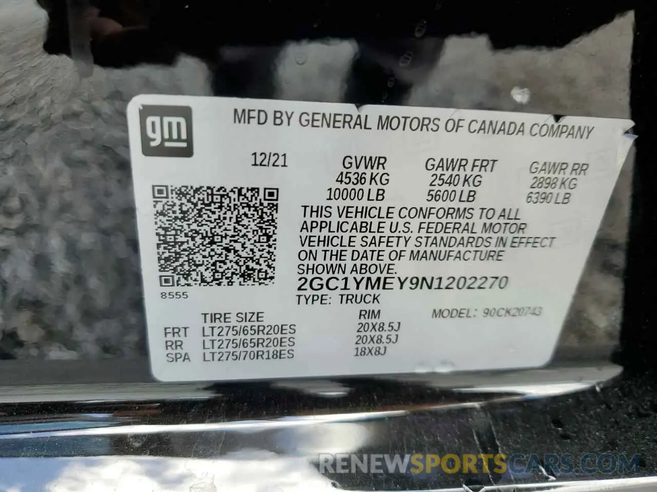 13 Photograph of a damaged car 2GC1YMEY9N1202270 CHEVROLET ALL Models 2022