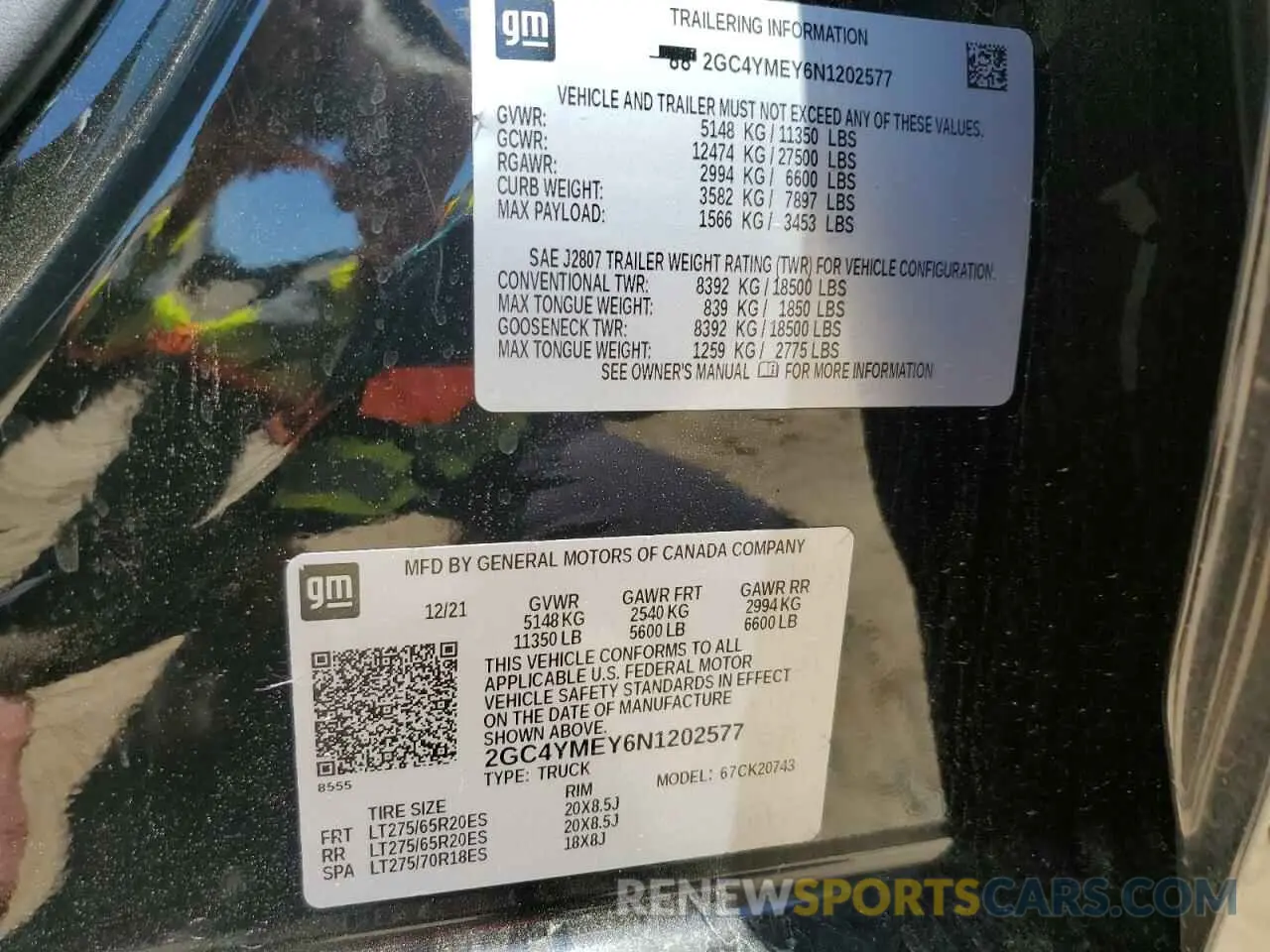 14 Photograph of a damaged car 2GC4YMEY6N1202577 CHEVROLET ALL Models 2022