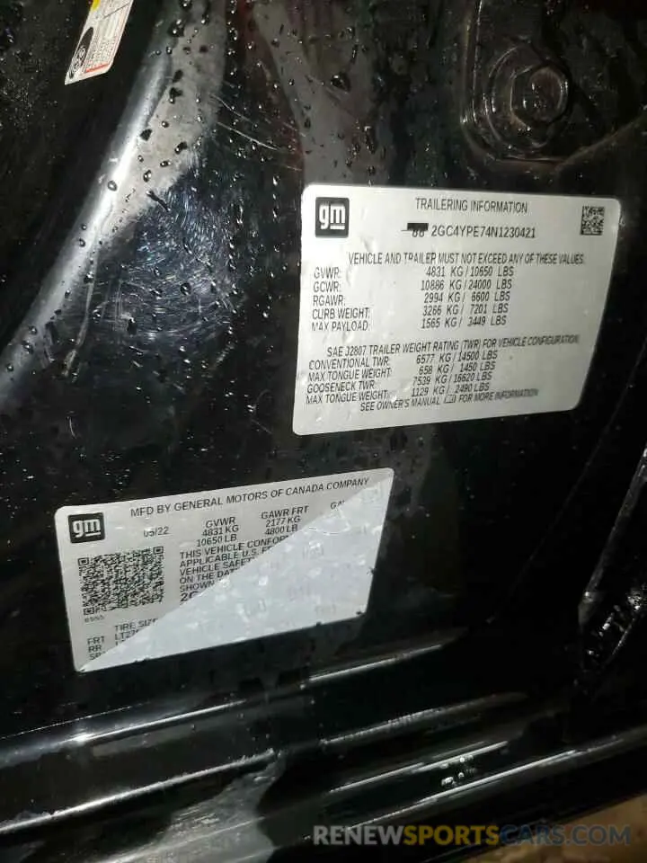 13 Photograph of a damaged car 2GC4YPE74N1230421 CHEVROLET ALL Models 2022