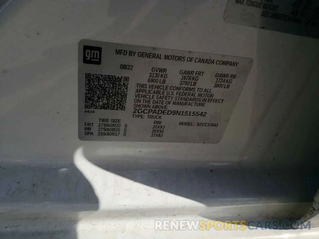 12 Photograph of a damaged car 2GCPADED9N1515542 CHEVROLET ALL Models 2022