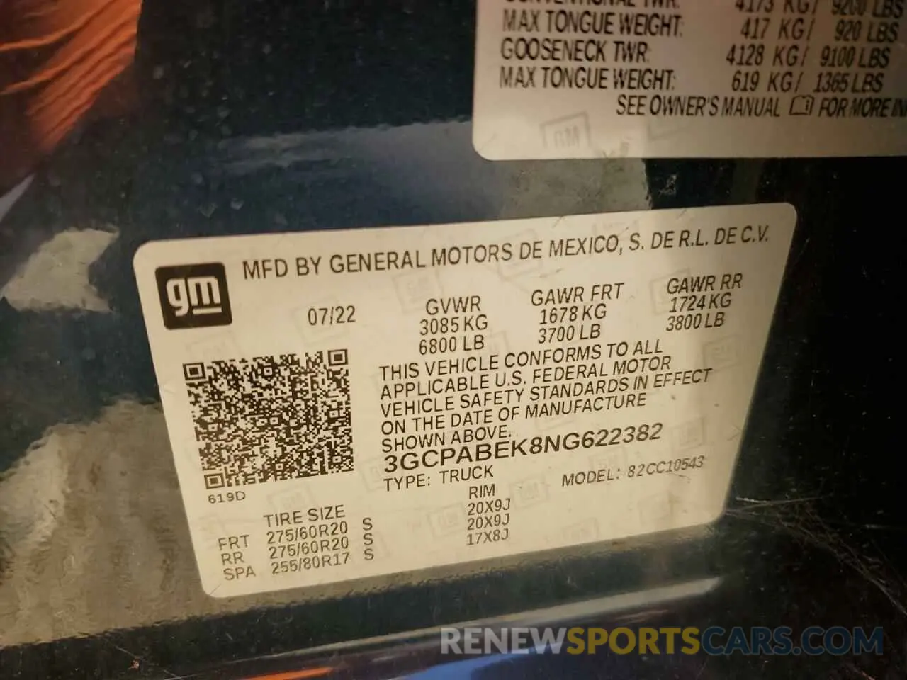12 Photograph of a damaged car 3GCPABEK8NG622382 CHEVROLET ALL Models 2022