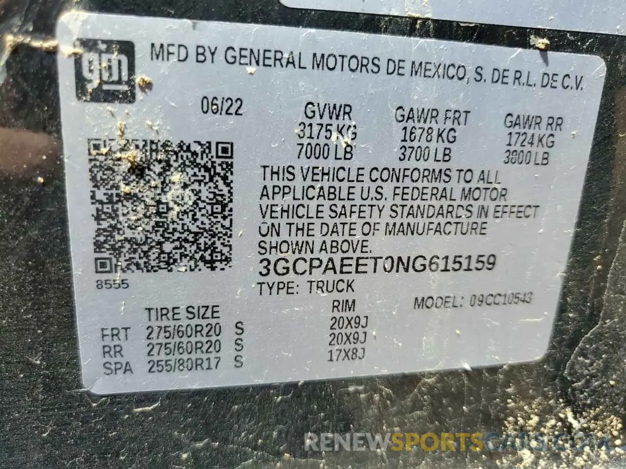 12 Photograph of a damaged car 3GCPAEET0NG615159 CHEVROLET ALL Models 2022