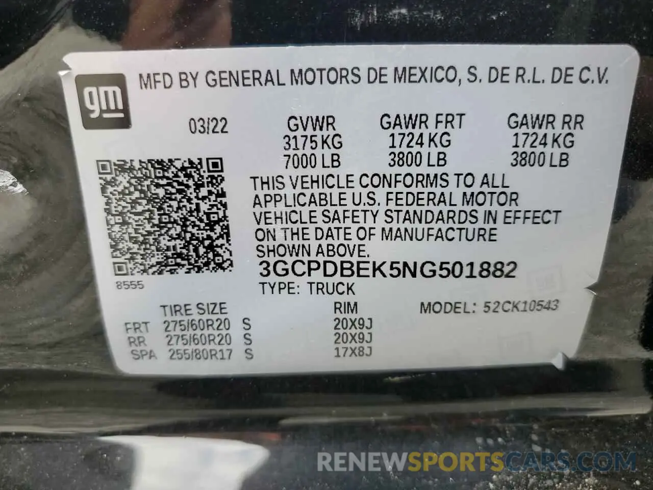 12 Photograph of a damaged car 3GCPDBEK5NG501882 CHEVROLET ALL Models 2022