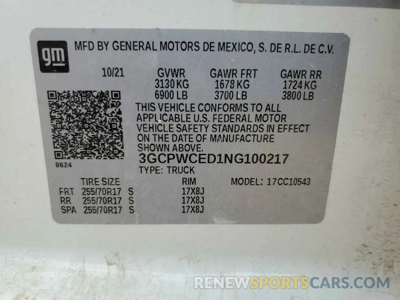 12 Photograph of a damaged car 3GCPWCED1NG100217 CHEVROLET ALL Models 2022