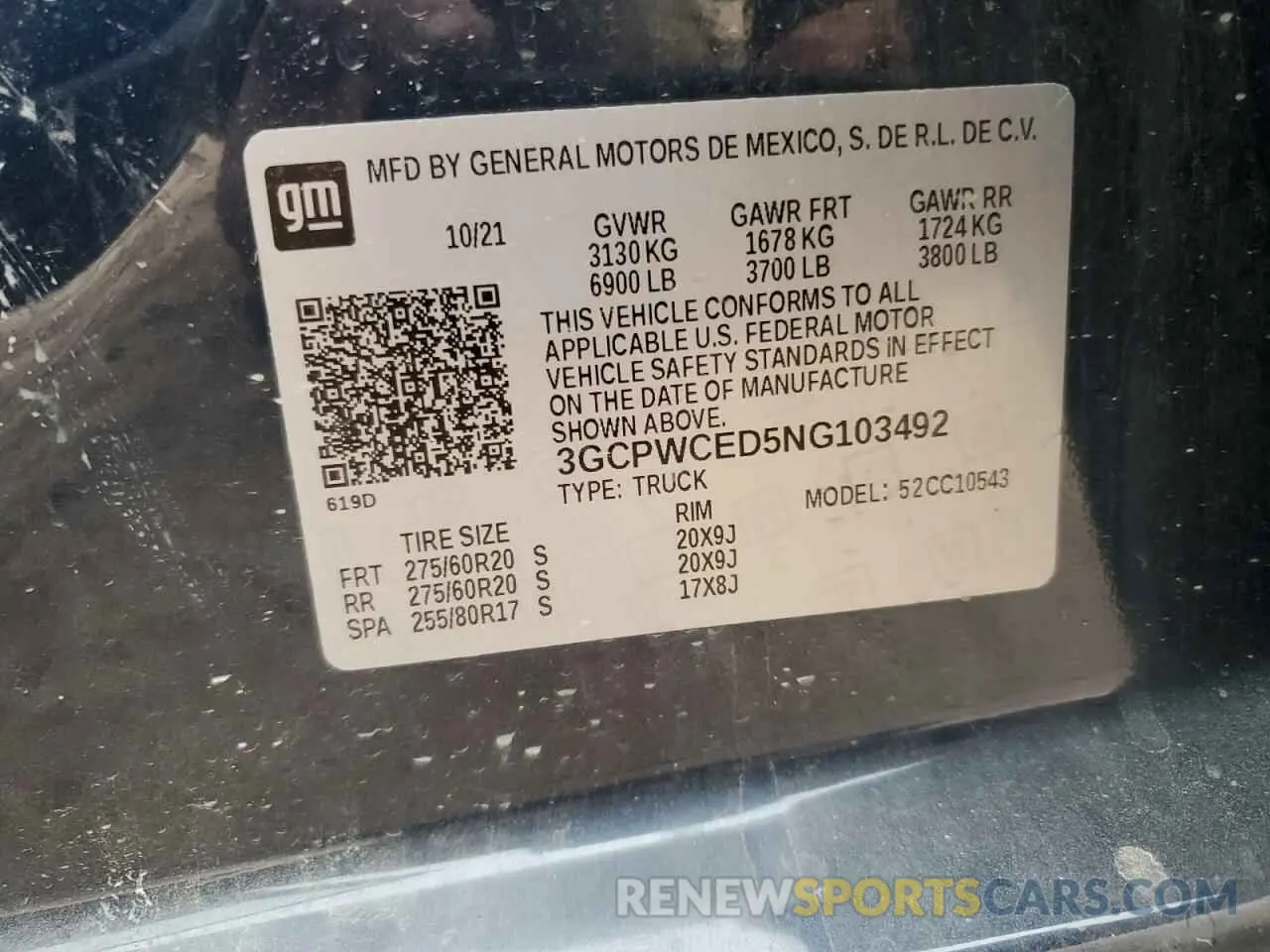 12 Photograph of a damaged car 3GCPWCED5NG103492 CHEVROLET ALL Models 2022