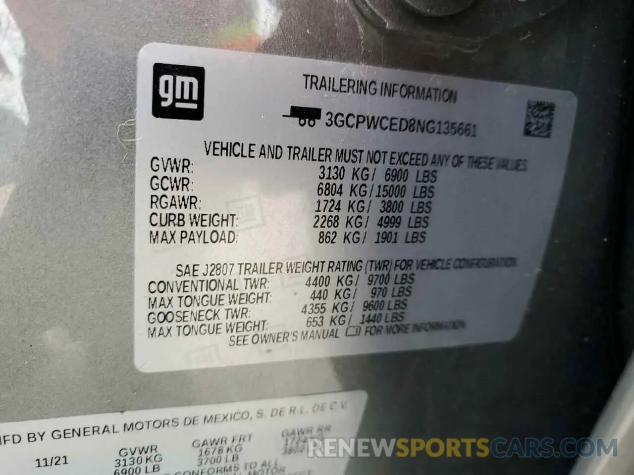 12 Photograph of a damaged car 3GCPWCED8NG135661 CHEVROLET ALL Models 2022