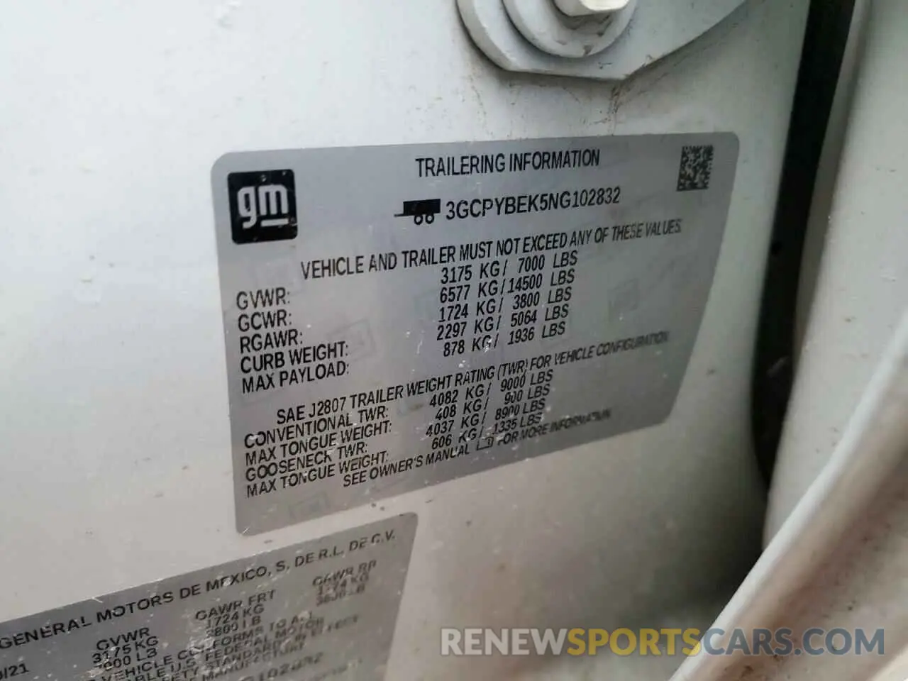 14 Photograph of a damaged car 3GCPYBEK5NG102832 CHEVROLET ALL Models 2022