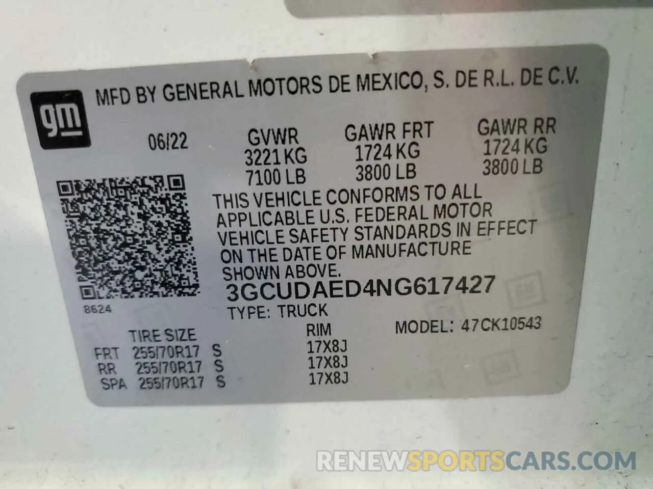 14 Photograph of a damaged car 3GCUDAED4NG617427 CHEVROLET ALL Models 2022