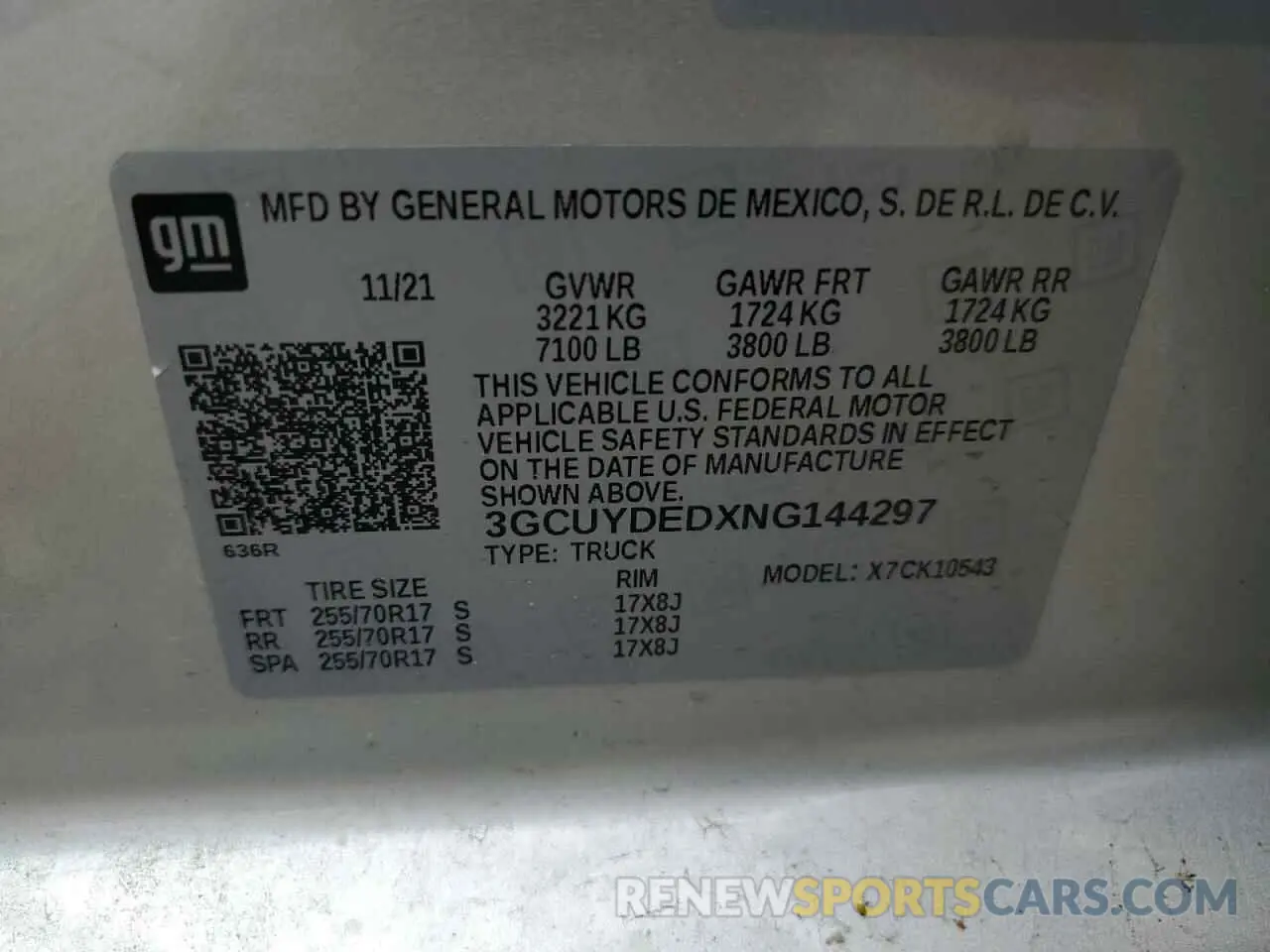 12 Photograph of a damaged car 3GCUYDEDXNG144297 CHEVROLET ALL Models 2022