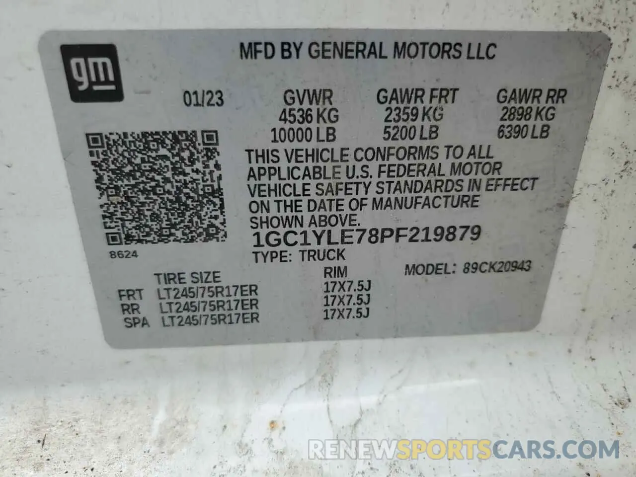 12 Photograph of a damaged car 1GC1YLE78PF219879 CHEVROLET ALL Models 2023
