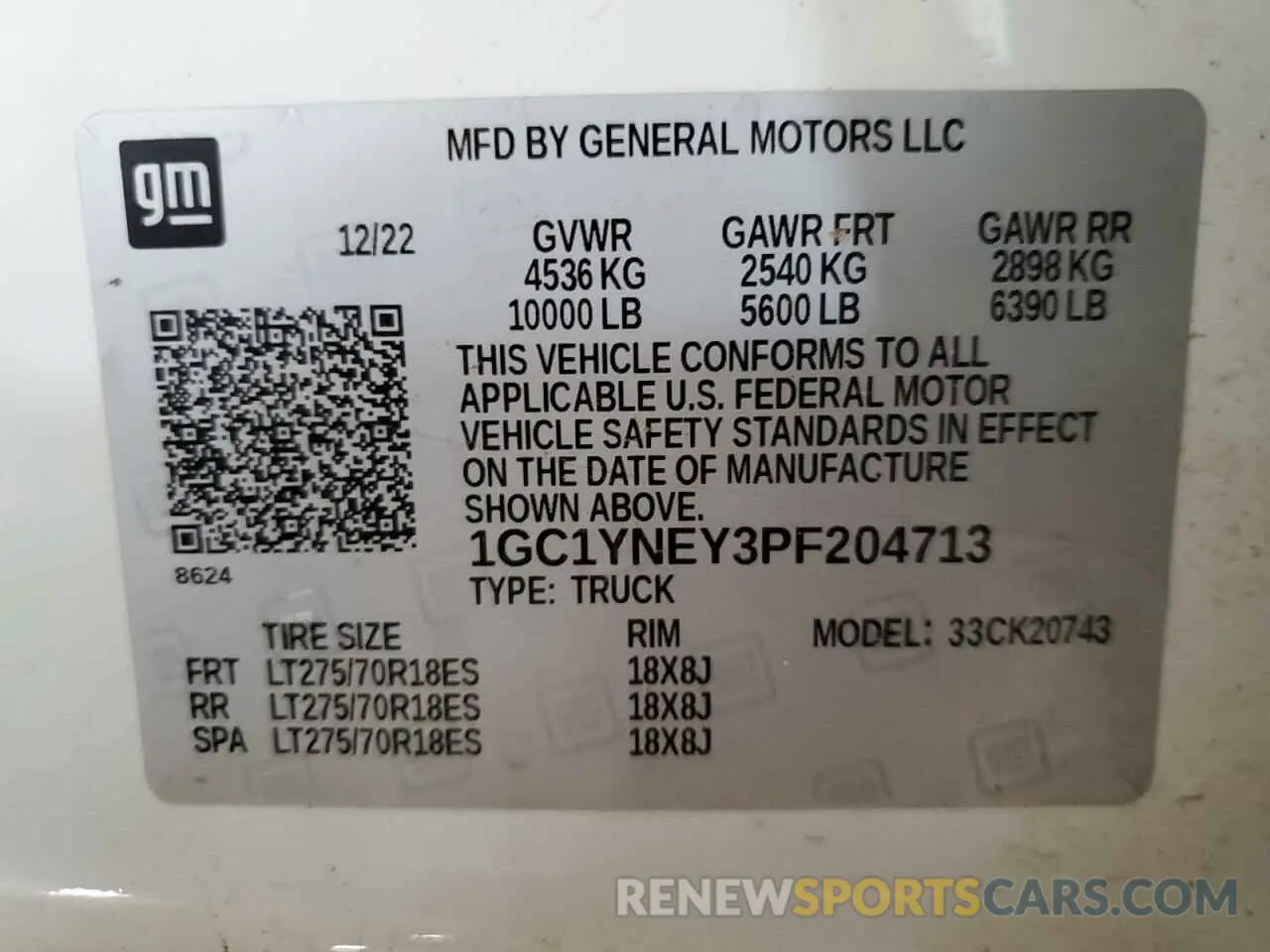 13 Photograph of a damaged car 1GC1YNEY3PF204713 CHEVROLET ALL Models 2023