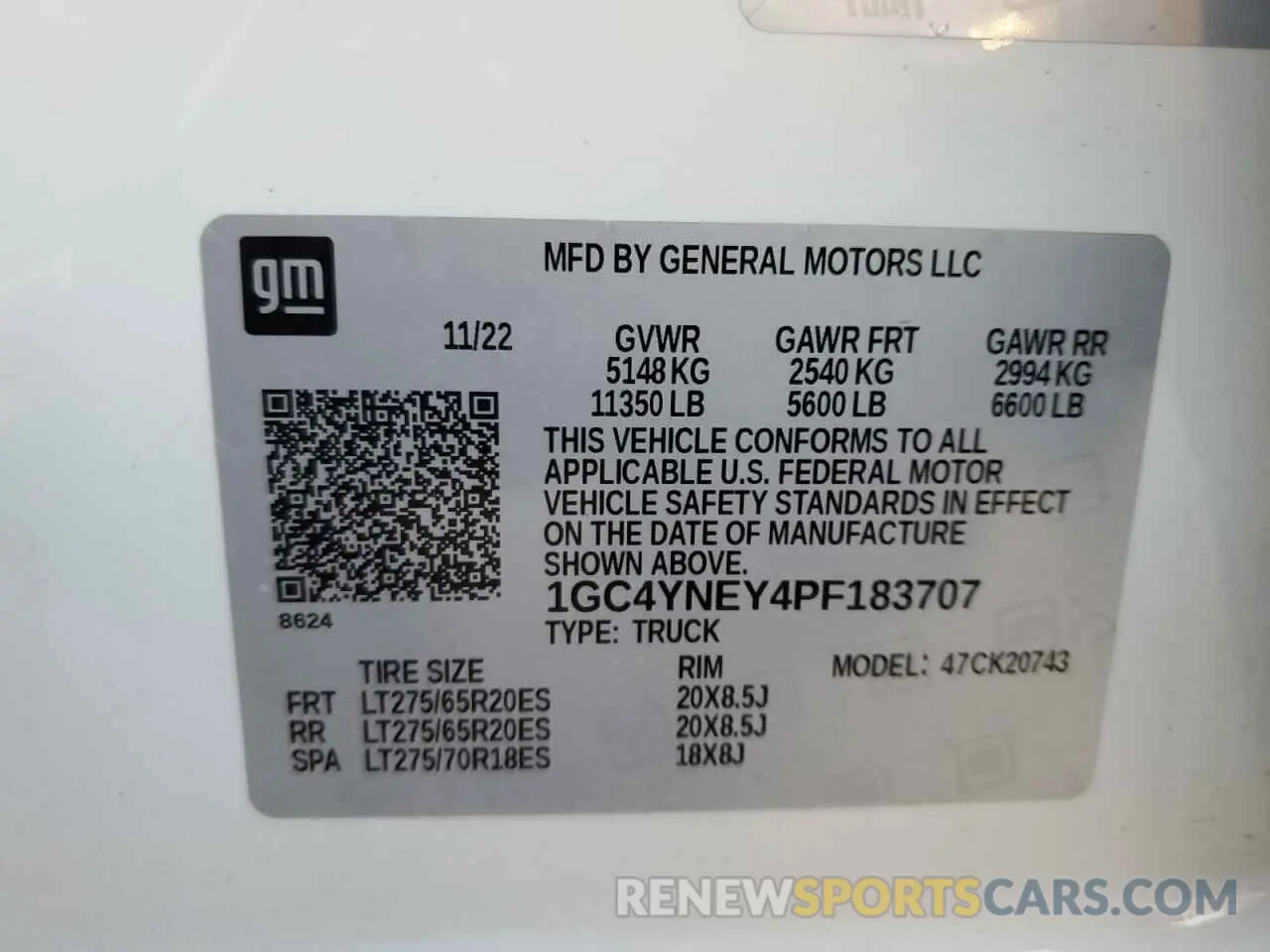 12 Photograph of a damaged car 1GC4YNEY4PF183707 CHEVROLET ALL Models 2023