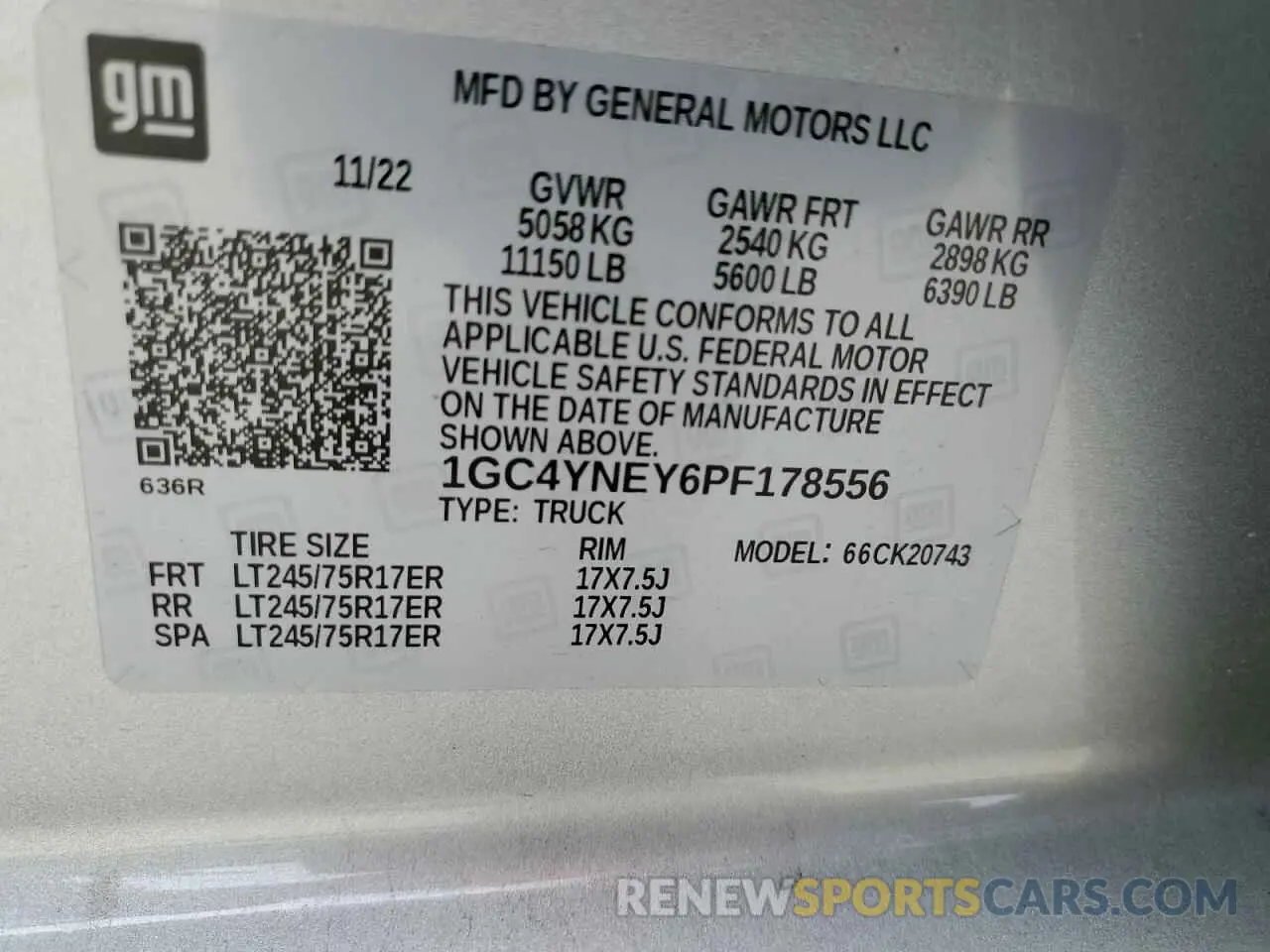 12 Photograph of a damaged car 1GC4YNEY6PF178556 CHEVROLET ALL Models 2023