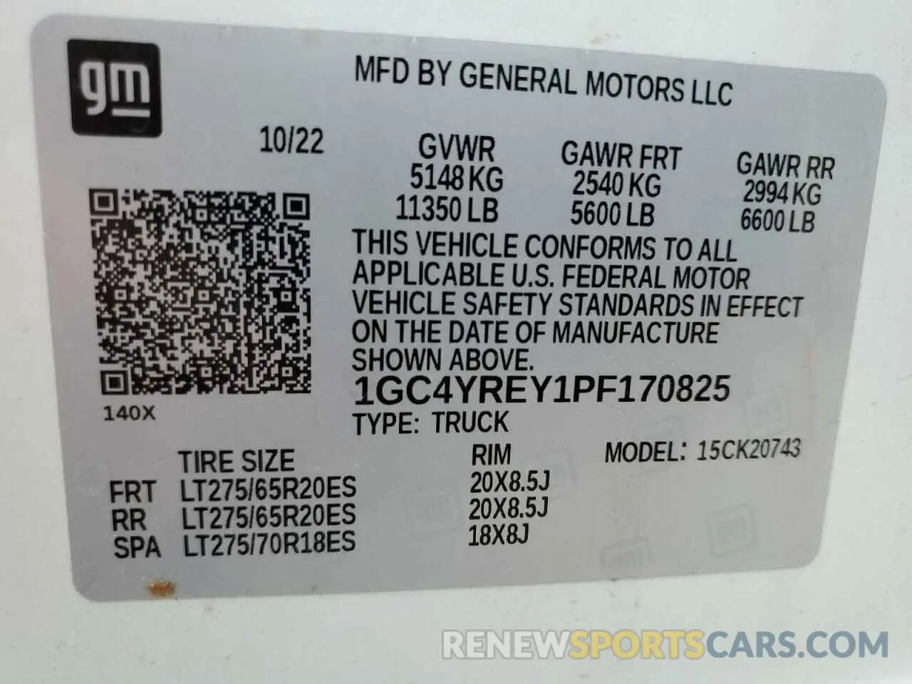 12 Photograph of a damaged car 1GC4YREY1PF170825 CHEVROLET ALL Models 2023