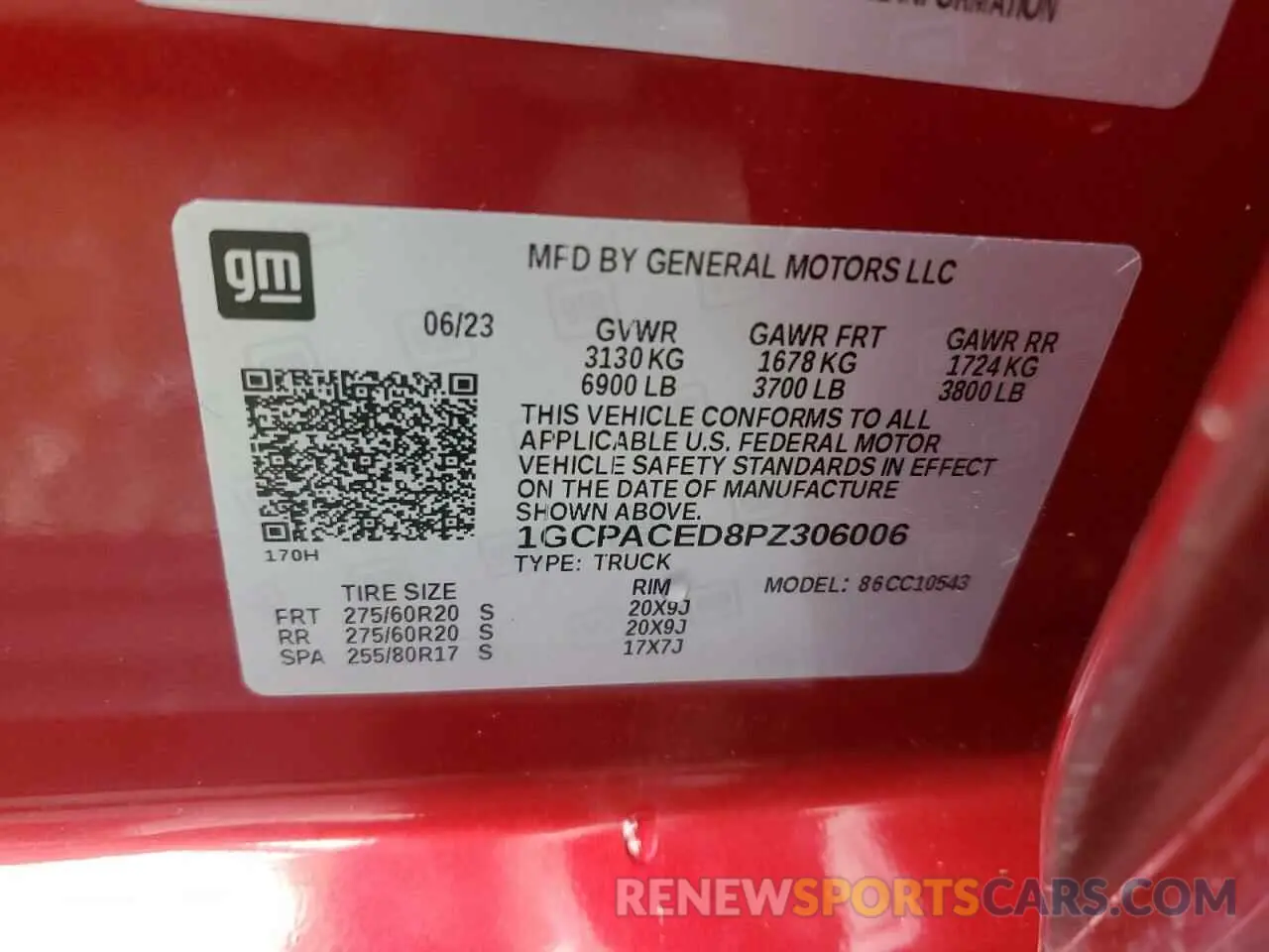12 Photograph of a damaged car 1GCPACED8PZ306006 CHEVROLET ALL Models 2023