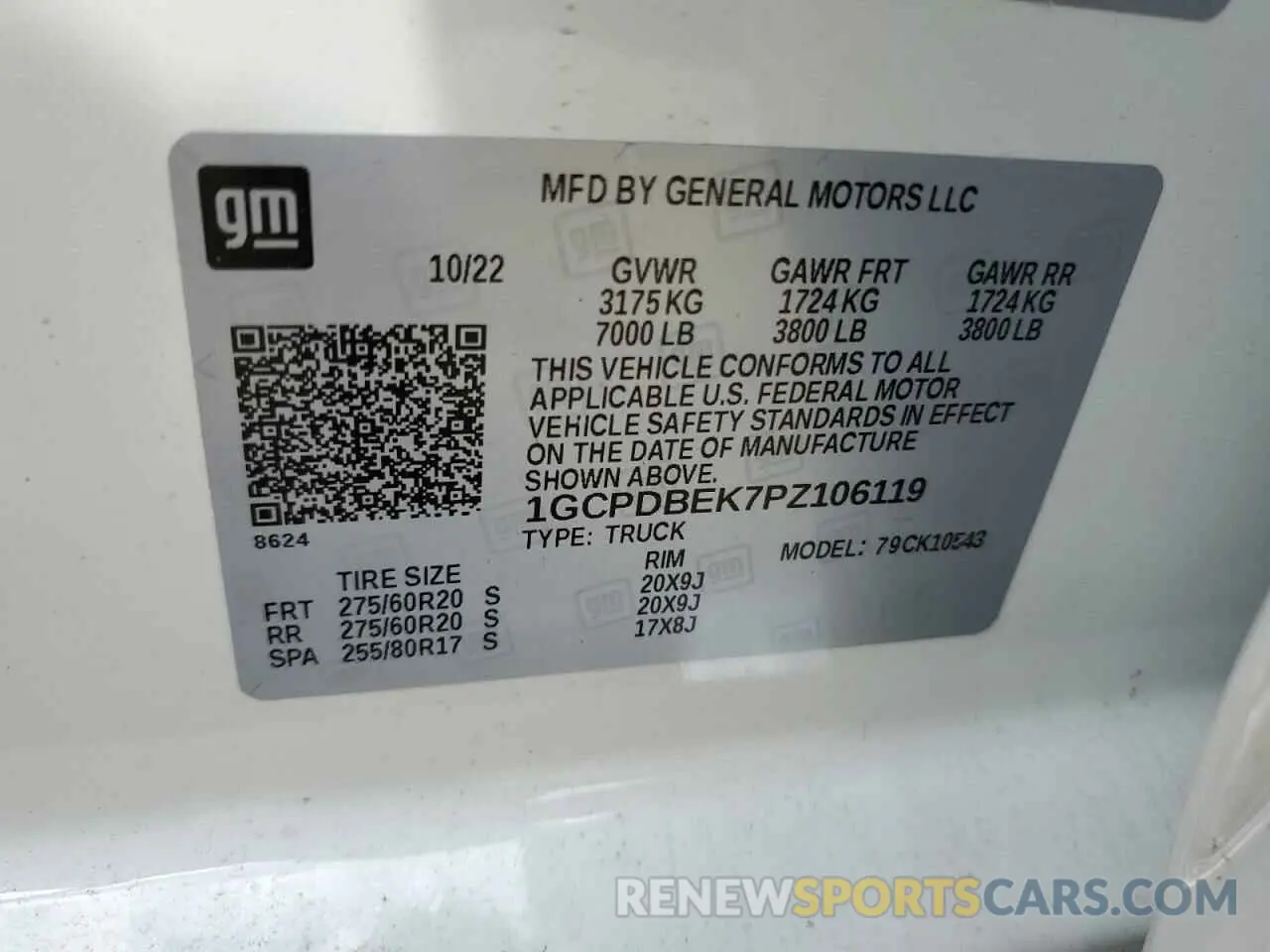 13 Photograph of a damaged car 1GCPDBEK7PZ106119 CHEVROLET ALL Models 2023