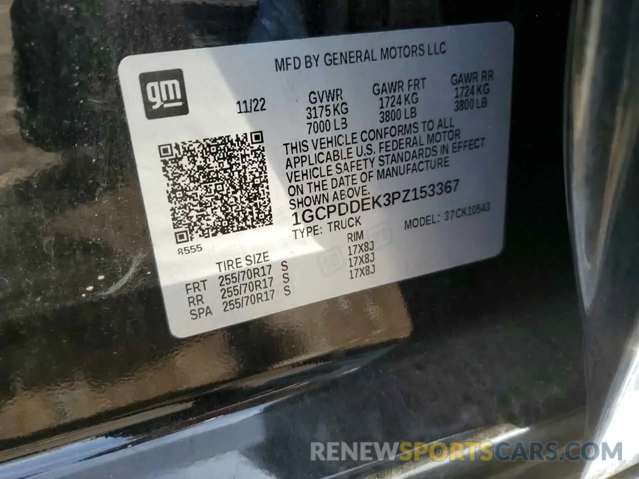 14 Photograph of a damaged car 1GCPDDEK3PZ153367 CHEVROLET ALL Models 2023