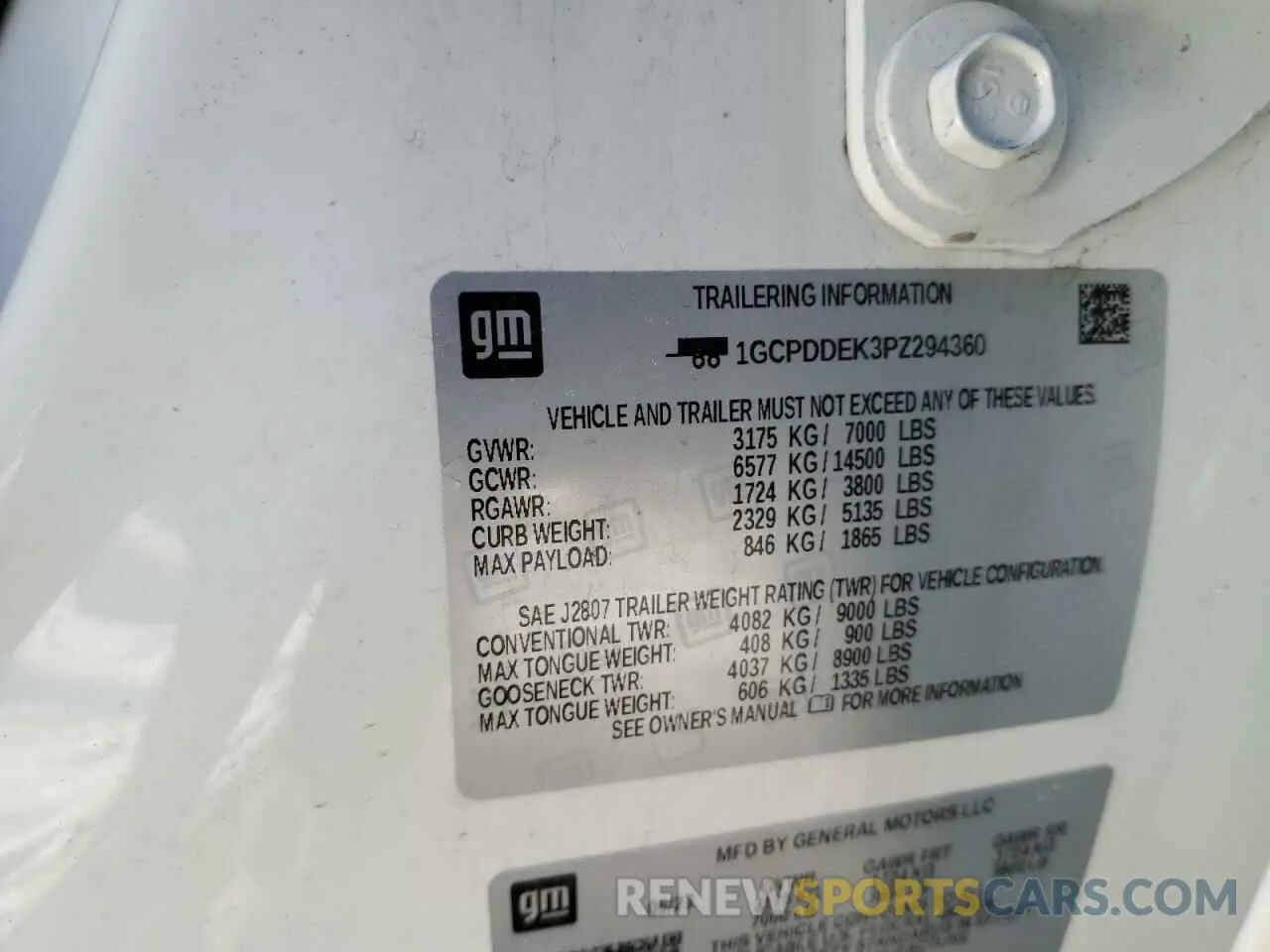 12 Photograph of a damaged car 1GCPDDEK3PZ294360 CHEVROLET ALL Models 2023