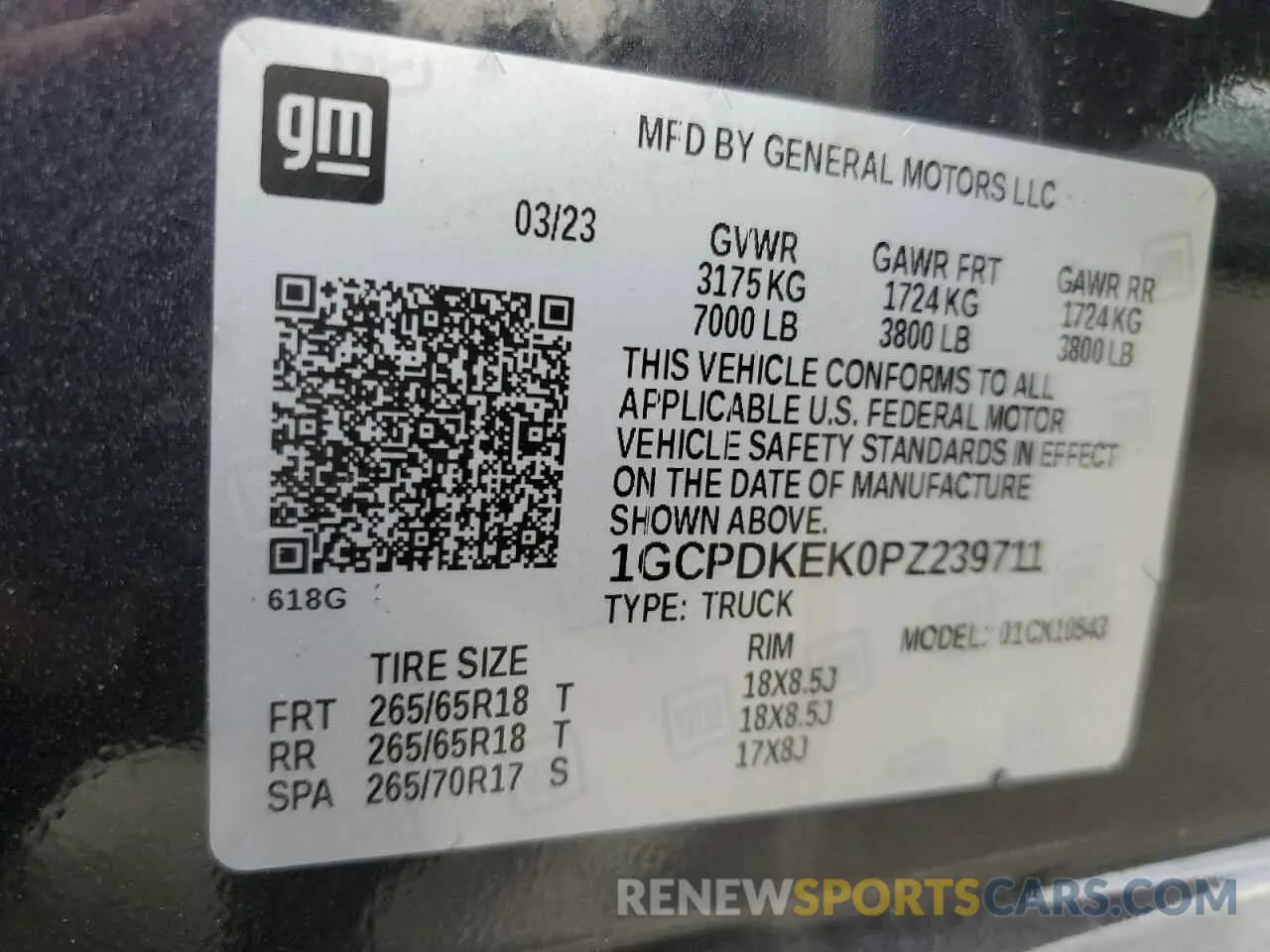 12 Photograph of a damaged car 1GCPDKEK0PZ239711 CHEVROLET ALL Models 2023