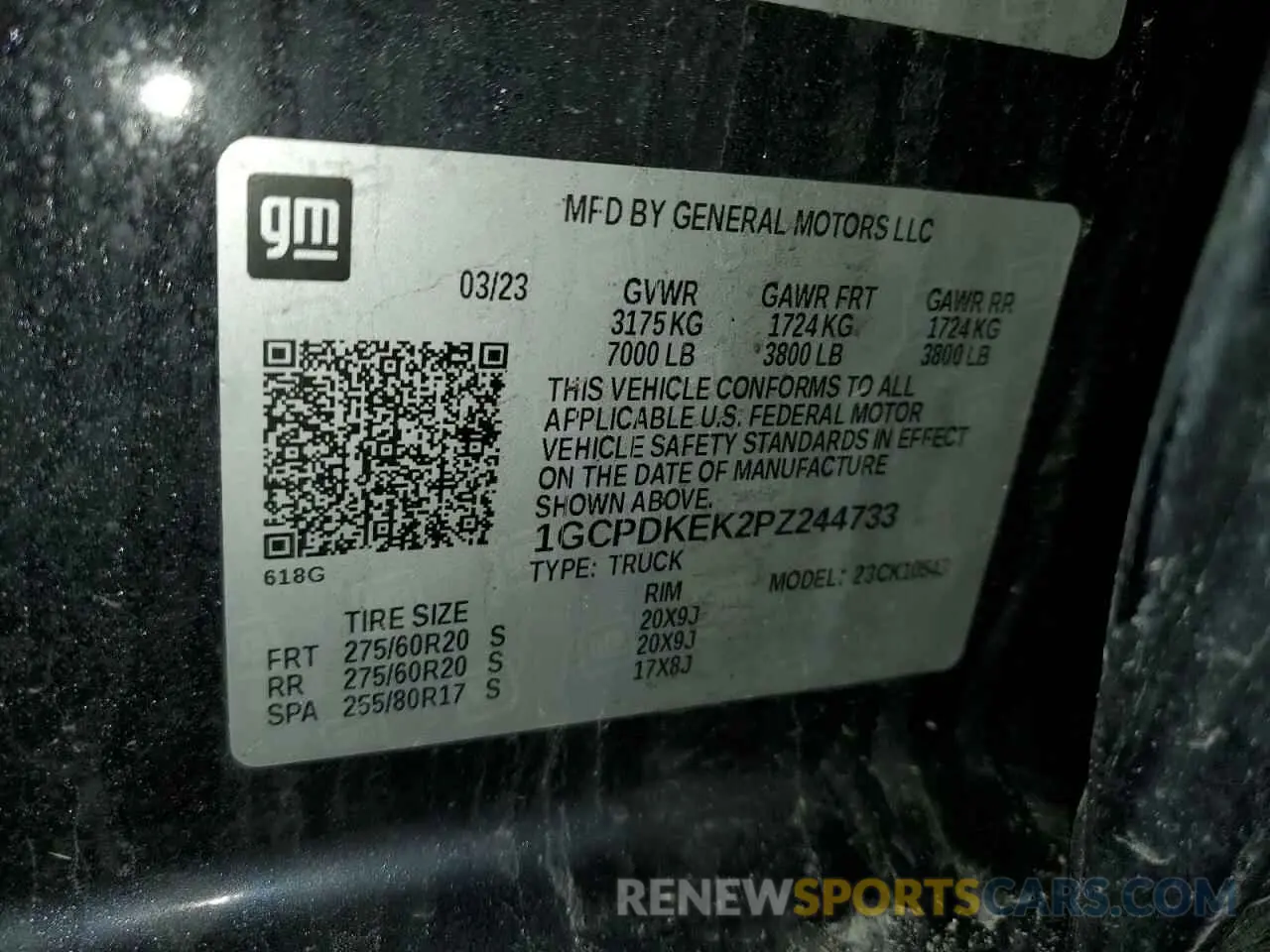14 Photograph of a damaged car 1GCPDKEK2PZ244733 CHEVROLET ALL Models 2023