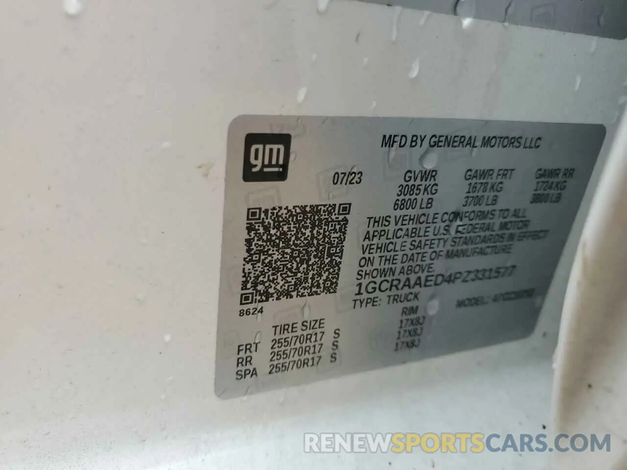 13 Photograph of a damaged car 1GCRAAED4PZ331577 CHEVROLET ALL Models 2023
