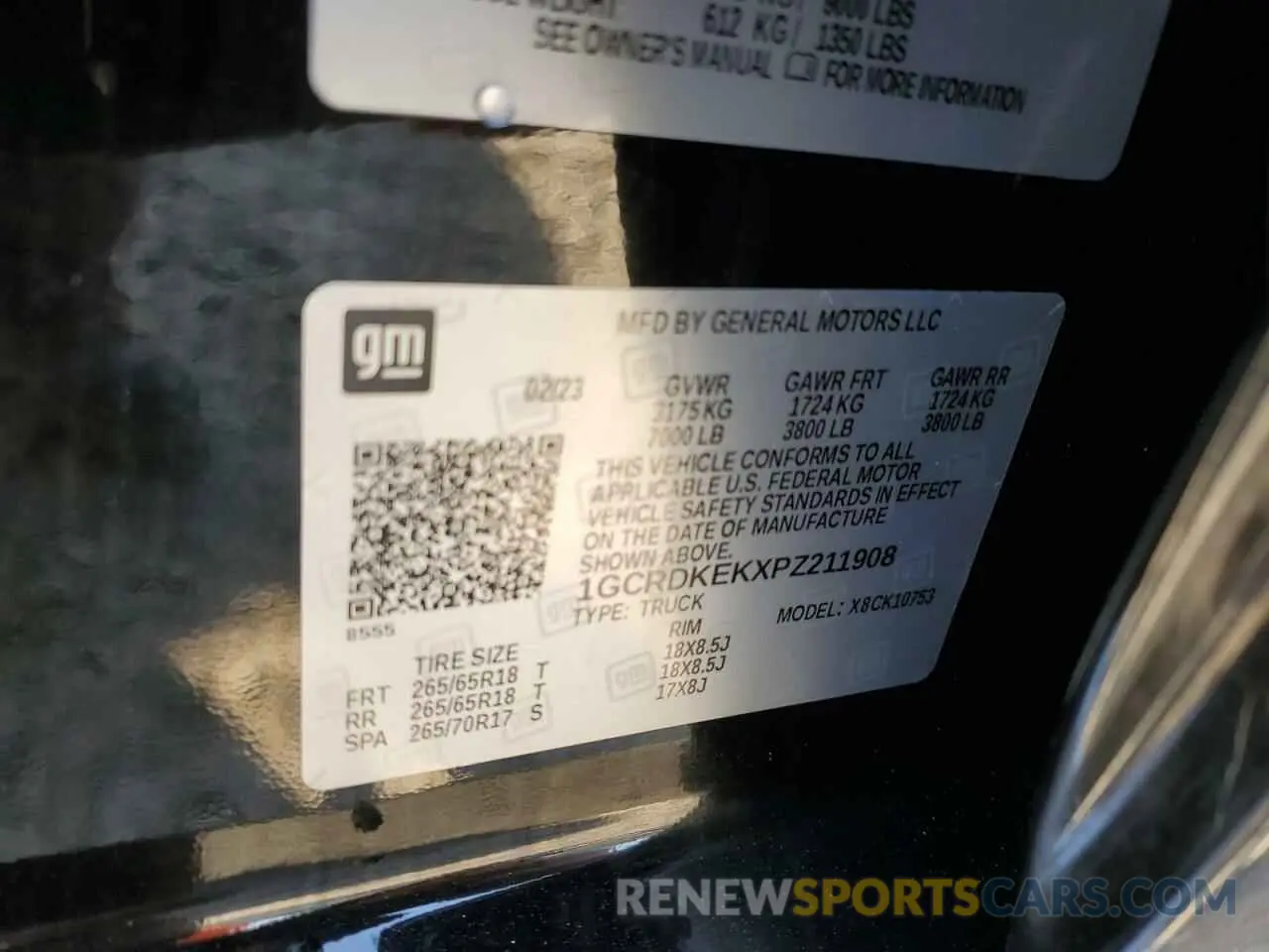 12 Photograph of a damaged car 1GCRDKEKXPZ211908 CHEVROLET ALL Models 2023