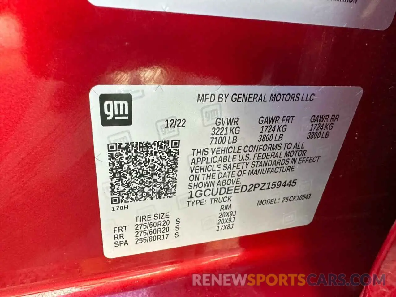 10 Photograph of a damaged car 1GCUDEED2PZ159445 CHEVROLET ALL Models 2023