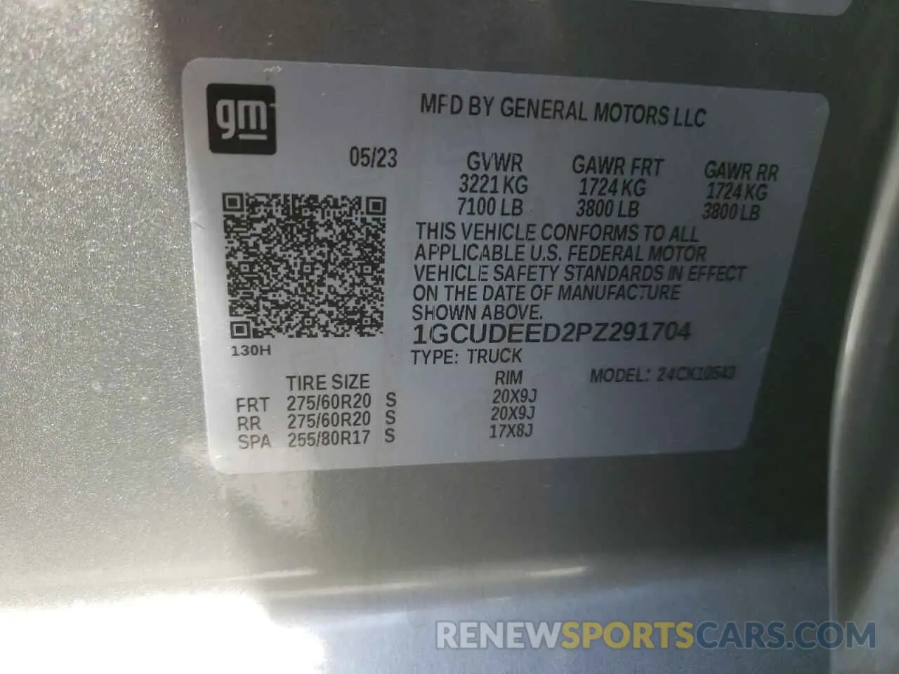 12 Photograph of a damaged car 1GCUDEED2PZ291704 CHEVROLET ALL Models 2023