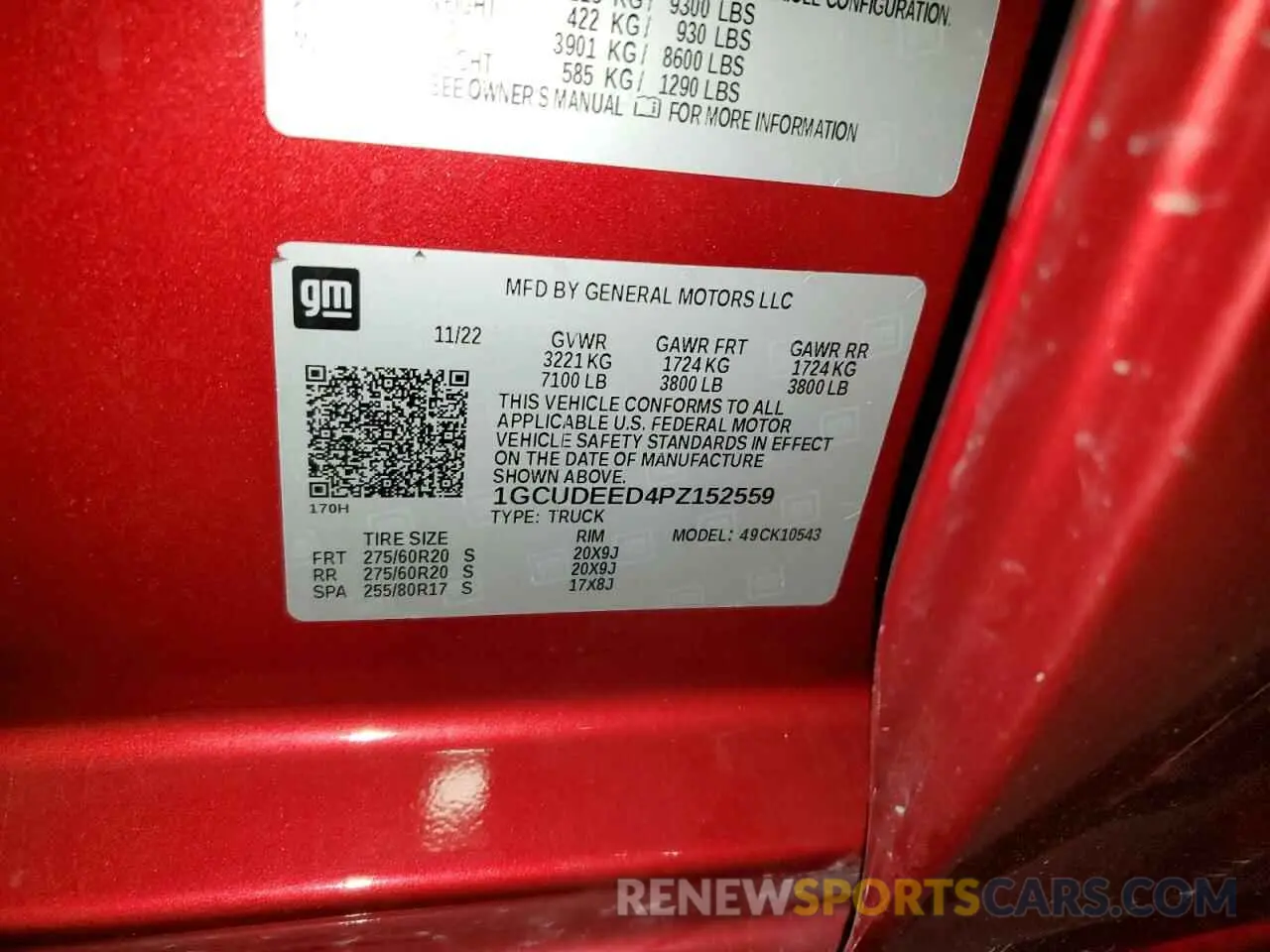 13 Photograph of a damaged car 1GCUDEED4PZ152559 CHEVROLET ALL Models 2023