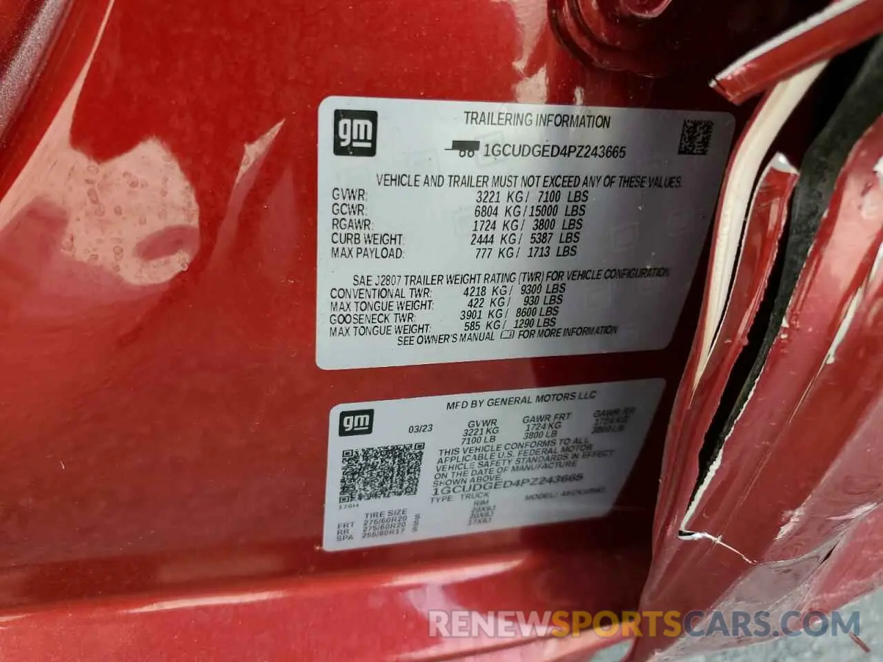 12 Photograph of a damaged car 1GCUDGED4PZ243665 CHEVROLET ALL Models 2023