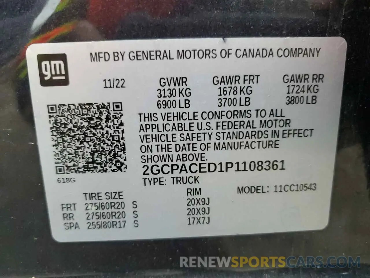 13 Photograph of a damaged car 2GCPACED1P1108361 CHEVROLET ALL Models 2023