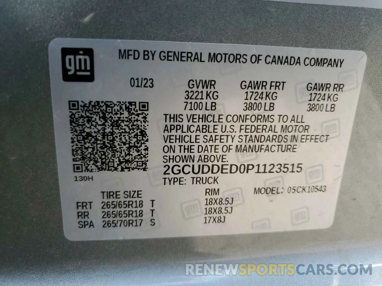 12 Photograph of a damaged car 2GCUDDED0P1123515 CHEVROLET ALL Models 2023