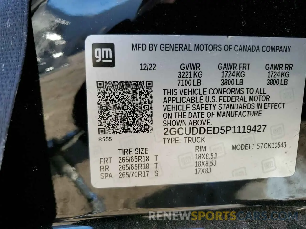 12 Photograph of a damaged car 2GCUDDED5P1119427 CHEVROLET ALL Models 2023