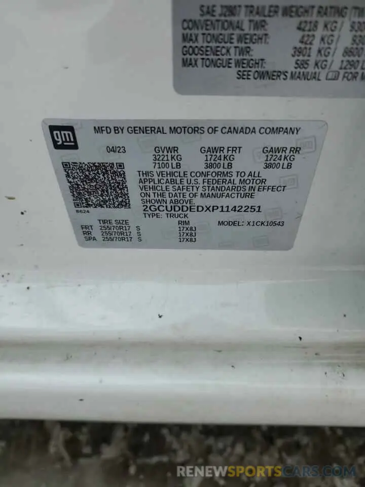 12 Photograph of a damaged car 2GCUDDEDXP1142251 CHEVROLET ALL Models 2023