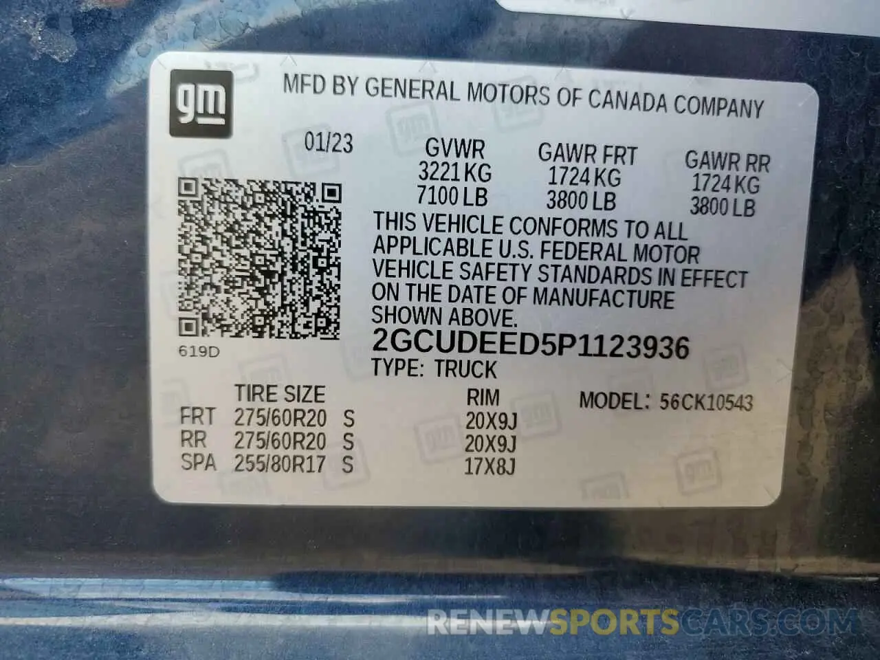 12 Photograph of a damaged car 2GCUDEED5P1123936 CHEVROLET ALL Models 2023
