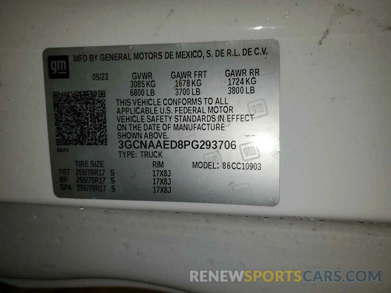 13 Photograph of a damaged car 3GCNAAED8PG293706 CHEVROLET ALL Models 2023