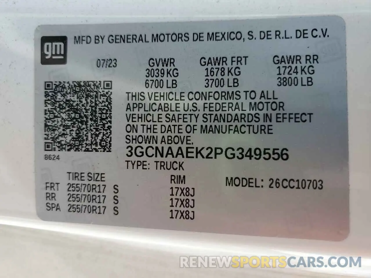 12 Photograph of a damaged car 3GCNAAEK2PG349556 CHEVROLET ALL Models 2023