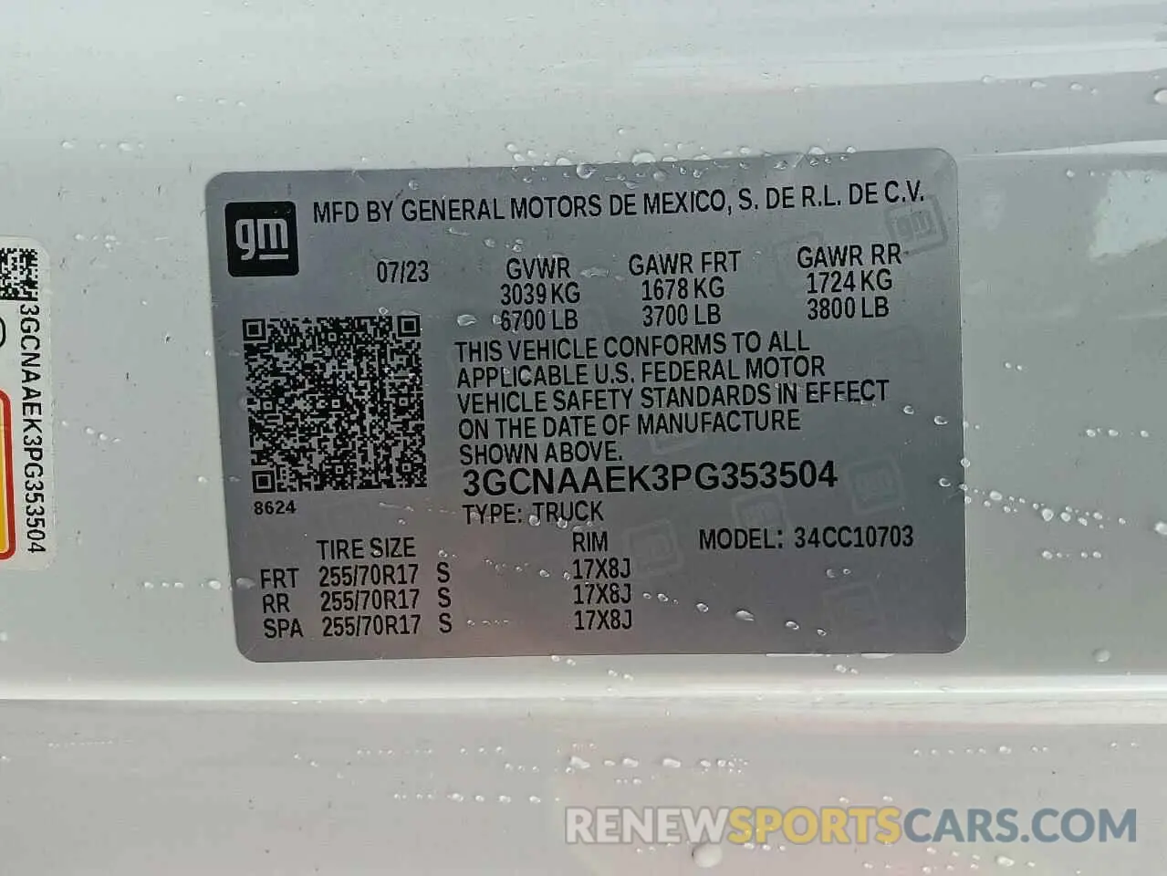12 Photograph of a damaged car 3GCNAAEK3PG353504 CHEVROLET ALL Models 2023
