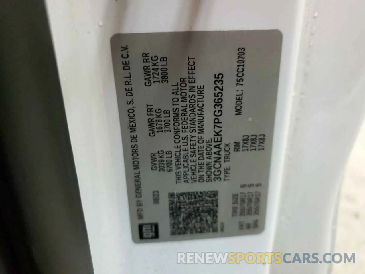 13 Photograph of a damaged car 3GCNAAEK7PG365235 CHEVROLET ALL Models 2023