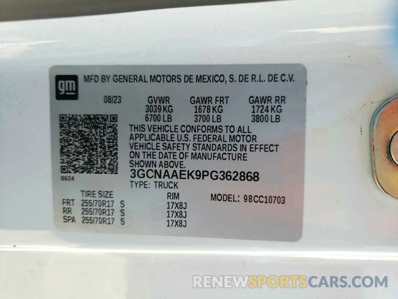 12 Photograph of a damaged car 3GCNAAEK9PG362868 CHEVROLET ALL Models 2023