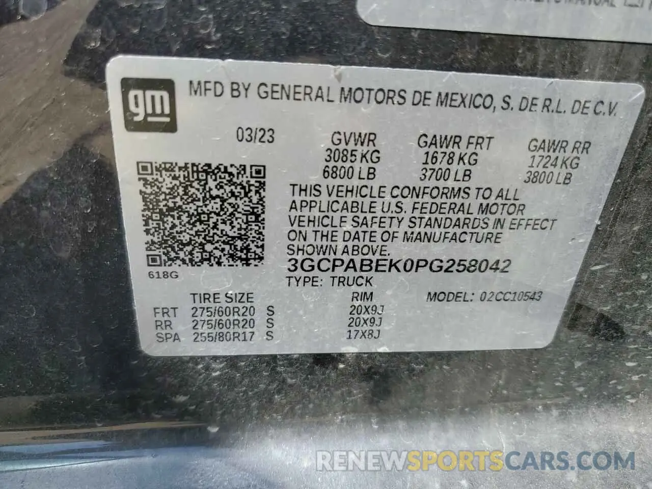 12 Photograph of a damaged car 3GCPABEK0PG258042 CHEVROLET ALL Models 2023