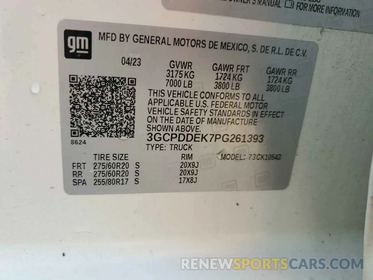 12 Photograph of a damaged car 3GCPDDEK7PG261393 CHEVROLET ALL Models 2023