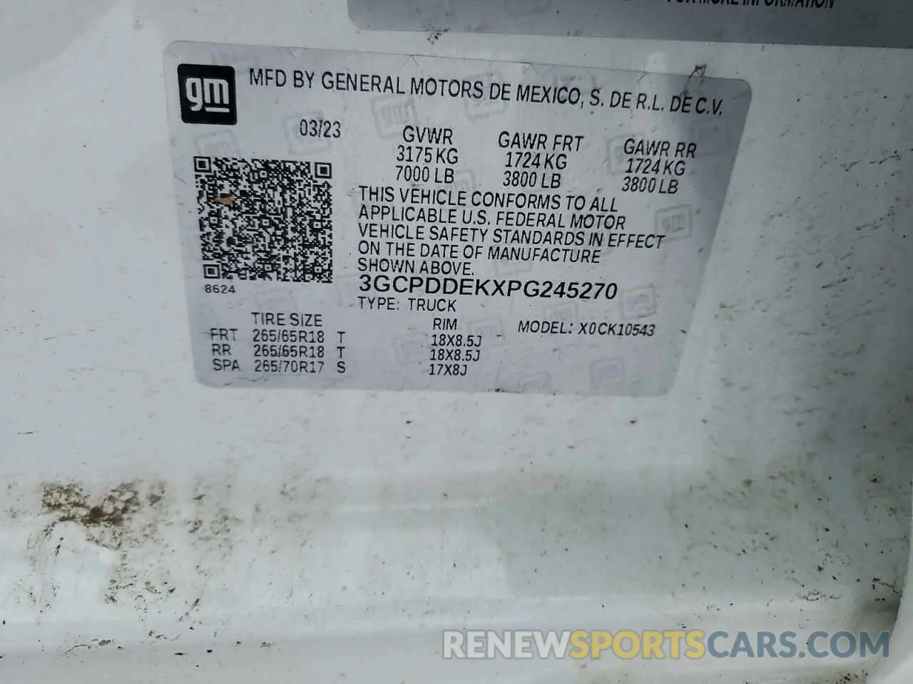 12 Photograph of a damaged car 3GCPDDEKXPG245270 CHEVROLET ALL Models 2023