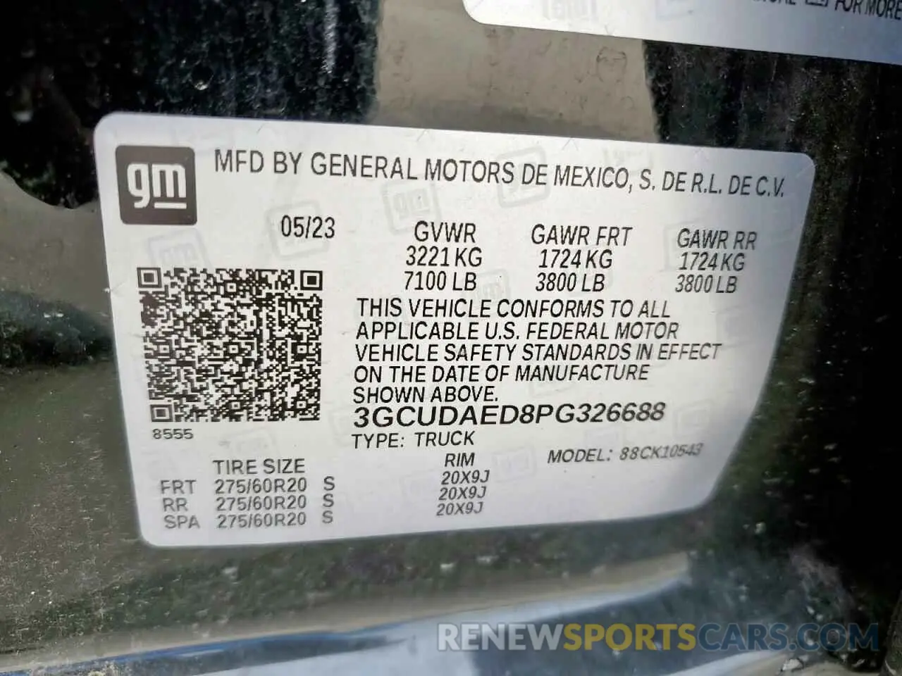 13 Photograph of a damaged car 3GCUDAED8PG326688 CHEVROLET ALL Models 2023