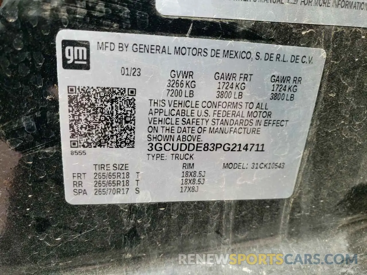 12 Photograph of a damaged car 3GCUDDE83PG214711 CHEVROLET ALL Models 2023