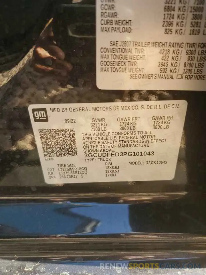 12 Photograph of a damaged car 3GCUDFED3PG101043 CHEVROLET ALL Models 2023