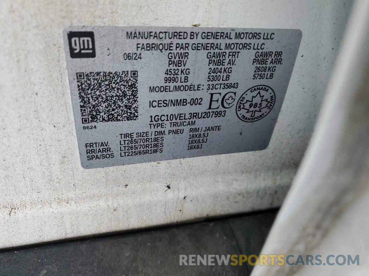 13 Photograph of a damaged car 1GC10VEL3RU207993 CHEVROLET ALL Models 2024