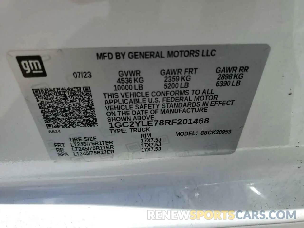 12 Photograph of a damaged car 1GC2YLE78RF201468 CHEVROLET ALL Models 2024